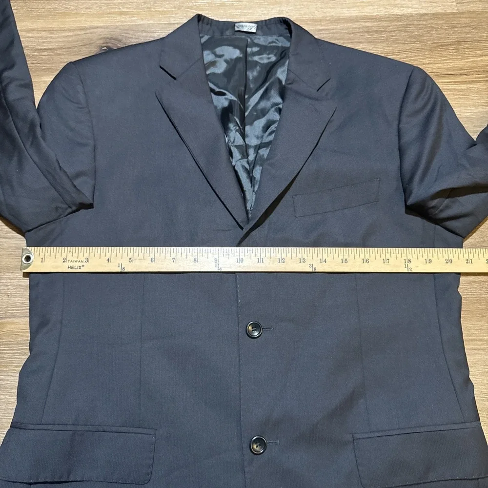 Ermenegildo Zegna Blazer Traveller Wool Silk Jacket Mens US 38R Black Italy Made
